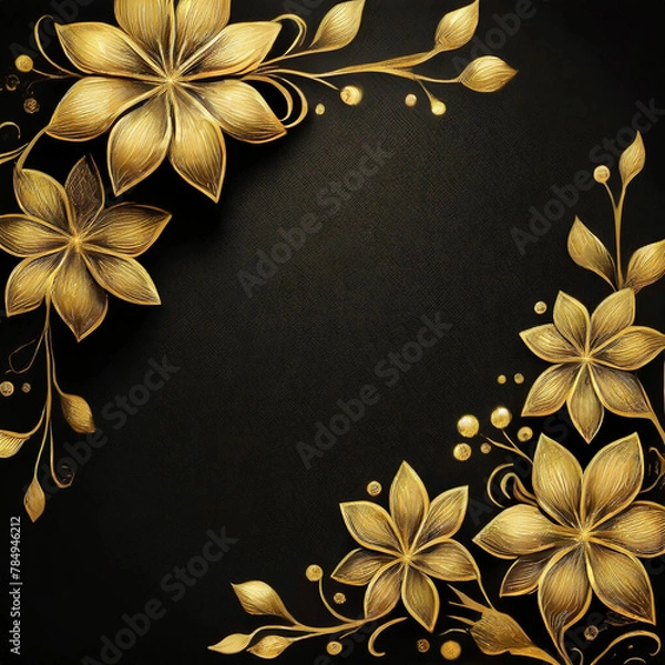Obraz golden floral background