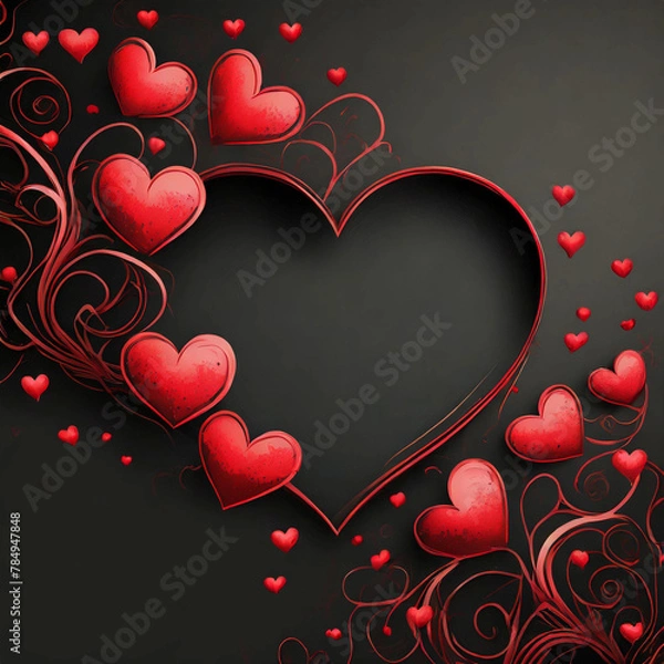 Obraz valentine background with hearts