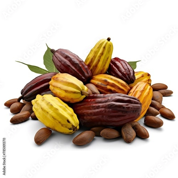 Obraz Cacaos fruit on white background