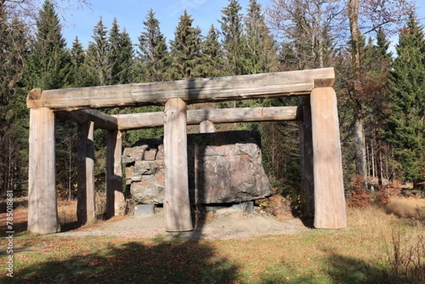 Fototapeta Skulptur auf dem Skulpturenweg bei Schmallenberg im Sauerland	
