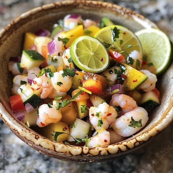 Obraz salad with shrimps