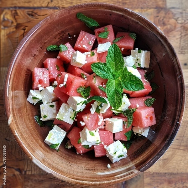 Obraz salad with cheese and tomatoes