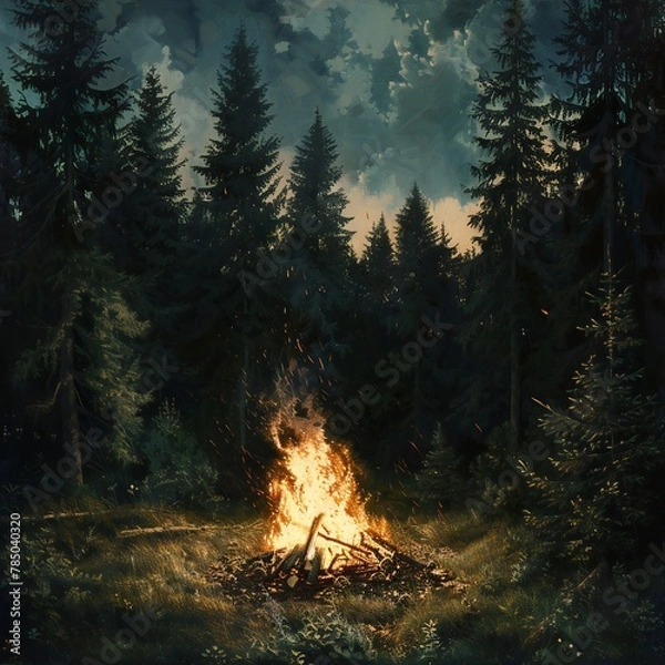 Obraz fire in forest