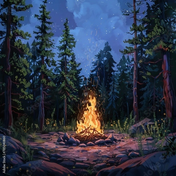 Obraz fire in the woods