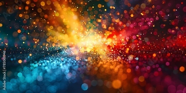 Fototapeta Digital Burst of Ultrafast Broadband Pixels with Vibrant Splintering Colors and Copy Space