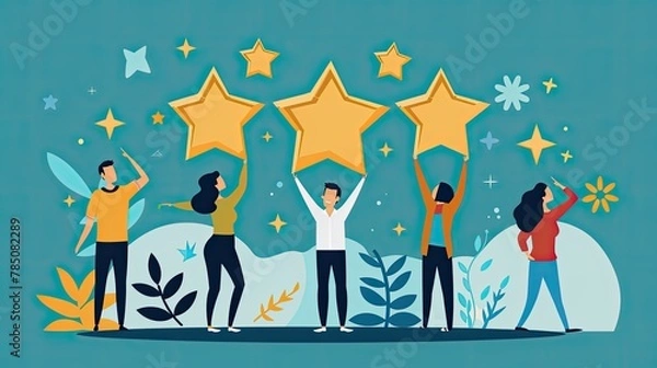 Obraz Customer service rating. Generative AI