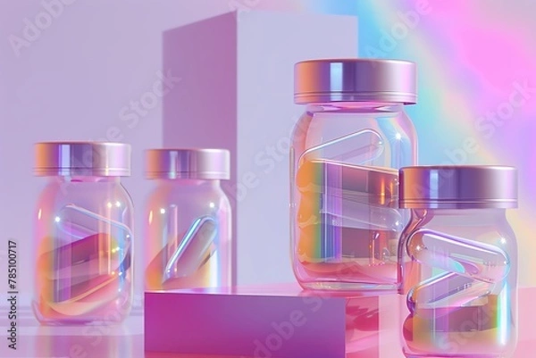 Fototapeta A visually captivating representation of health supplements in the future