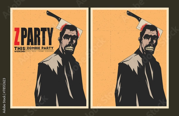Obraz Zombie party invitation template.