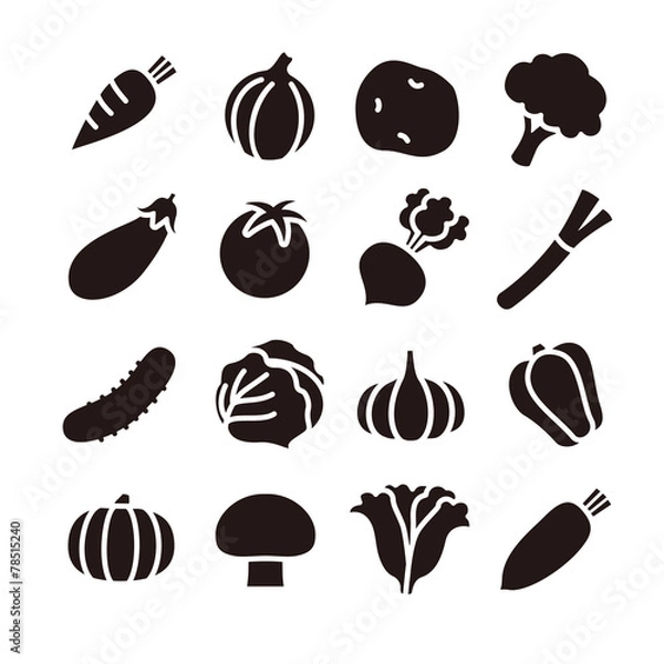 Fototapeta 野菜アイコン