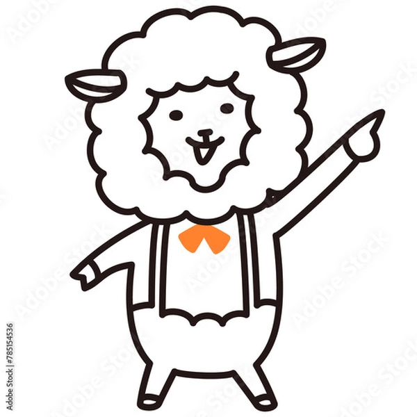 Fototapeta 色加工ok ひつじ素材No.18 こっち_上