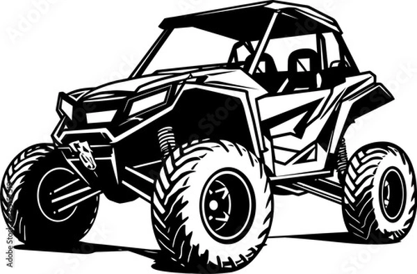 Fototapeta UTV Adventurer Emblem Symbolizing Outdoor Excursions Adventure Voyager Vector Logo for UTV Enthusiasts