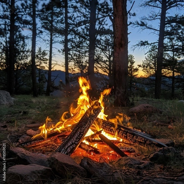 Obraz fire in forest