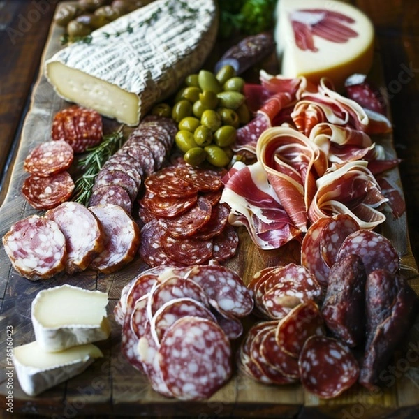 Obraz salami and cheese