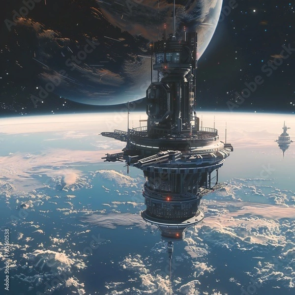 Obraz rig in the night sky