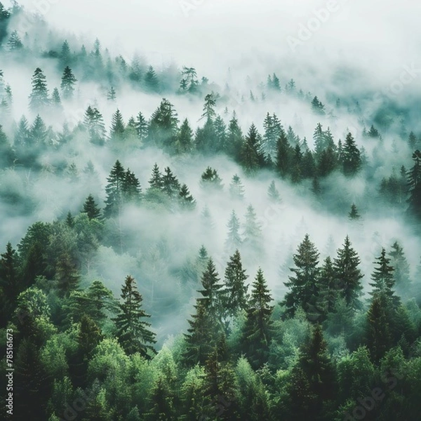 Obraz fog in the mountains