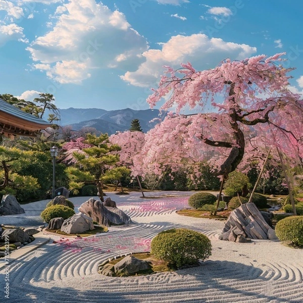 Obraz japanese garden in spring