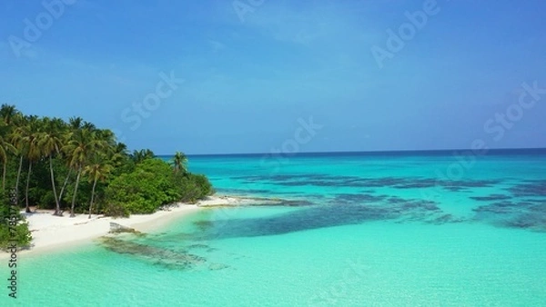 Fototapeta Aerial view of a beautiful landscape in The Maldives