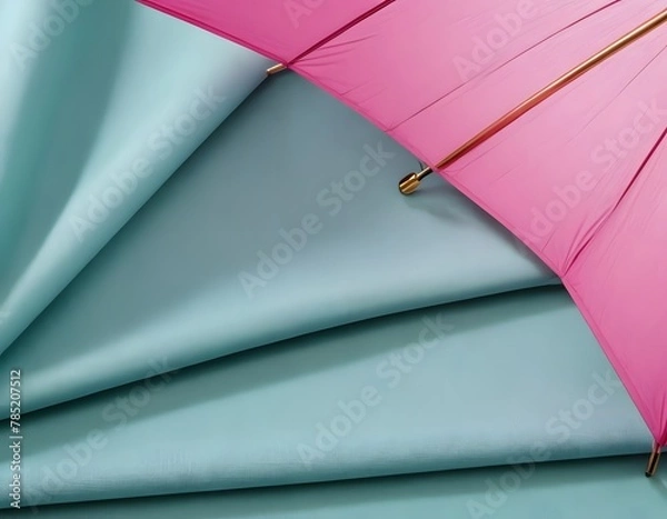 Obraz Umbrella Fabric Detail, Plain Colored. focusing on the material's texture and solid color. The umbrella is opened to showcase its quality and uniform surface, ideal for product mockups