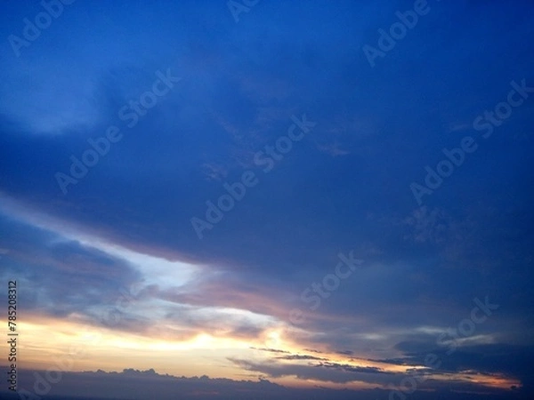 Obraz Gold and Blue Clouds