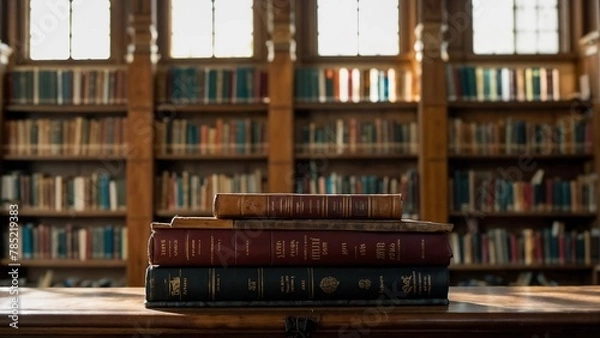 Fototapeta books in library