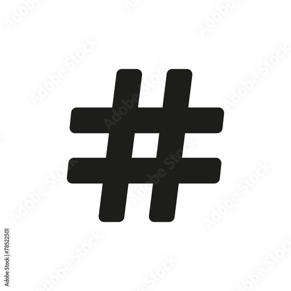 Obraz The hash icon. Hashtag symbol. Flat