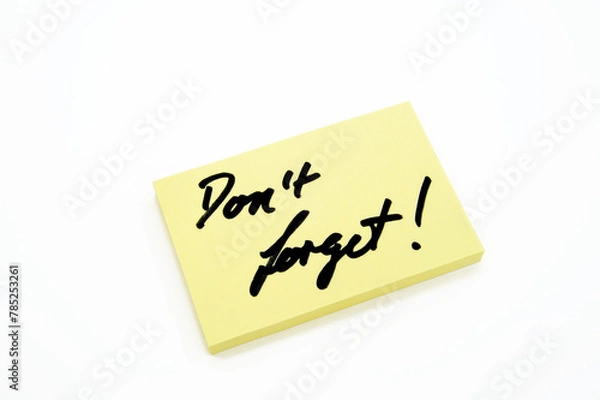 Fototapeta Post it note reminder don't forget