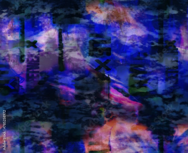 Fototapeta Floral pattern of intertwined intricate abstract elements. Abstract design, illustration background crafted for textile or print. Seamless pattern