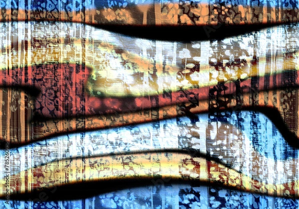 Fototapeta Floral pattern of intertwined intricate abstract elements, green and yellow. Abstract leaf design, illustration background crafted for textile or print. Seamless pattern