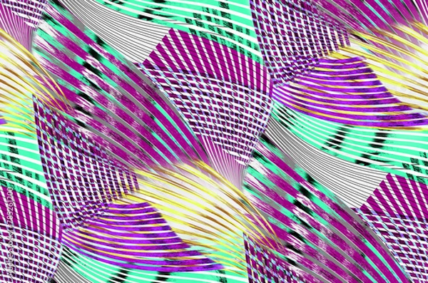 Fototapeta Floral pattern of intertwined intricate abstract elements. Abstract design, illustration background crafted for textile or print. Seamless pattern