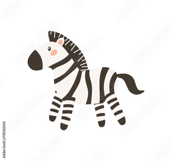Fototapeta Vector illustration of a zebra. Hand-drawn hippo. African animal