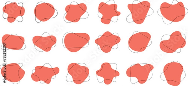 Fototapeta Set of Liquid Fluid Blob shape collection. Vector illustration. 