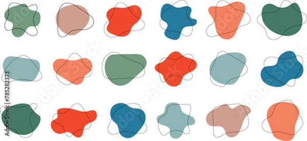 Fototapeta Set of Liquid Fluid Blob shape collection. Vector illustration. 