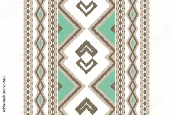 Fototapeta Geometric ethnic oriental ikat pattern traditional Design for background,carpet,wallpaper,clothing,wrapping,batic,fabric,vector Decorative strip for textiles.