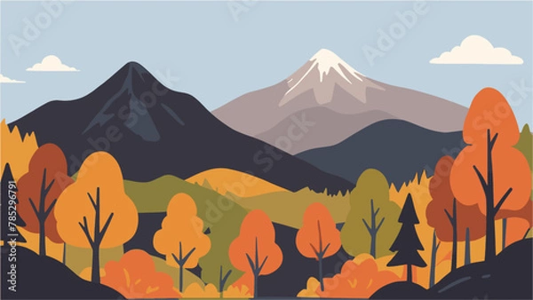Fototapeta landscape with mountains vector
