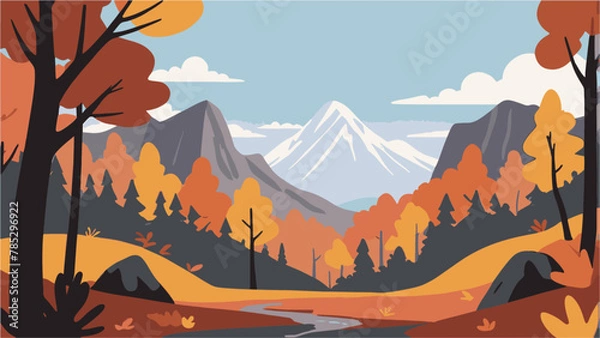Fototapeta sunset in mountains vector