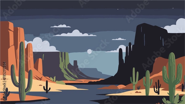 Fototapeta cactus in the desert vector