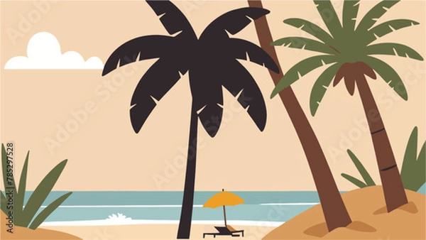 Fototapeta tree on the beach vector