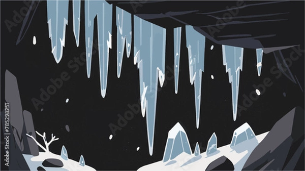 Fototapeta snow covered trees vector