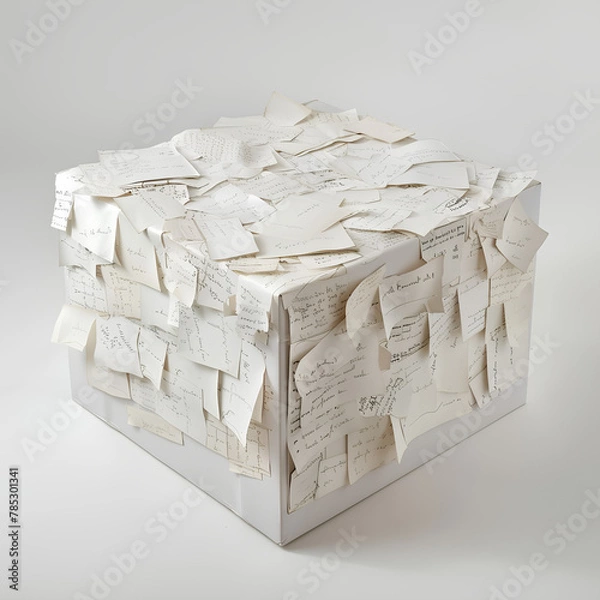 Obraz stack of paper on a box