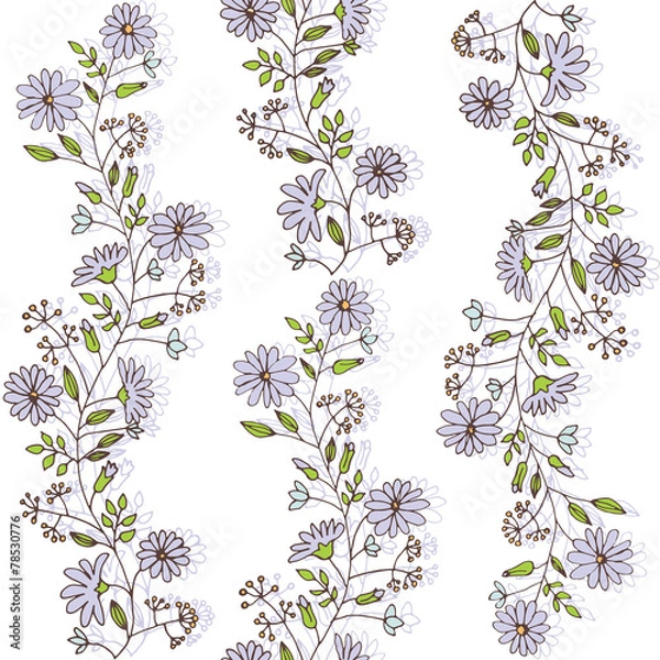 Fototapeta seamless spring background with flowers