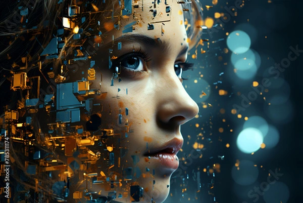 Obraz The concept of a female robot with artificial intelligence