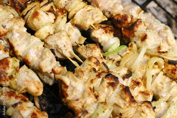 Fototapeta chicken shish kebab