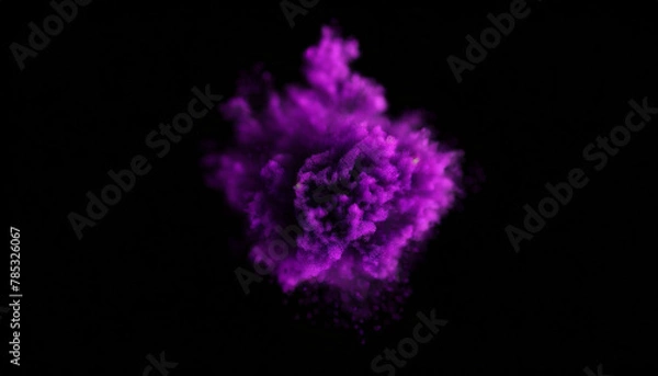 Fototapeta Purple color smoke brush black isolated transparent template dispersion dust explosion burst floating blast background abstract texture smoky ball cloud exploding.