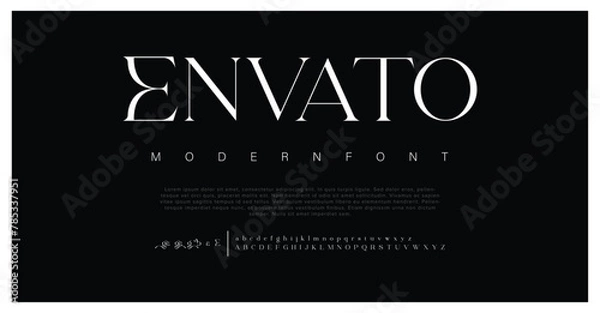 Fototapeta Envato Minimal modern urban fonts for logo, brand etc. Typography typeface uppercase lowercase and number. vector illustration