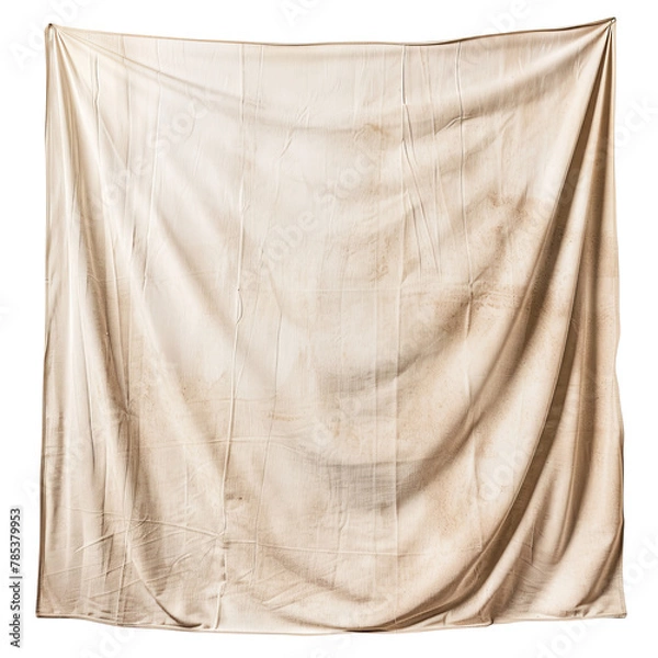 Obraz Cream Fabric Draped Elegantly Against a Solid Backdrop, Representing Concepts of Minimalism and Simplicity in Design.