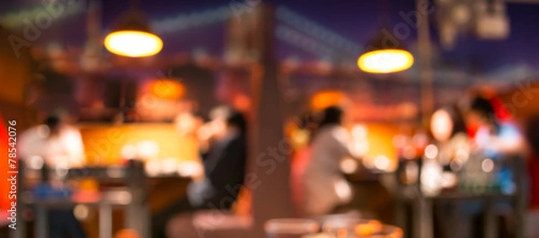 Obraz Coffee shop blur background with bokeh image