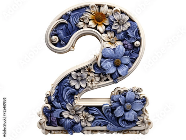 Obraz number two made porcelain