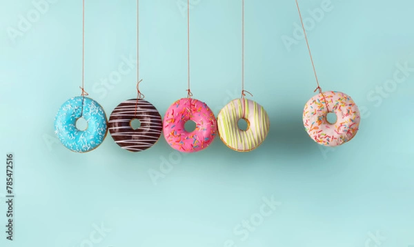 Obraz Collision balls made from donuts