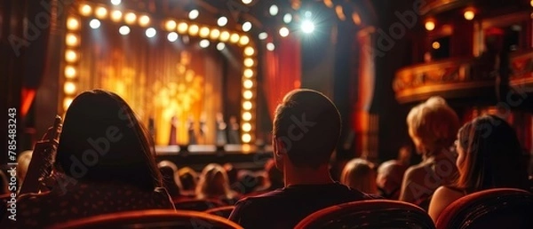 Fototapeta Udział w przedstawieniu na Broadwayu w Nowym Jorku, tętniący życiem, kulturalny, ekscytujący
