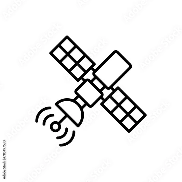 Fototapeta Satellite outline icons, minimalist vector illustration ,simple transparent graphic element .Isolated on white background